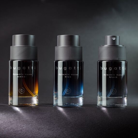 bugatti Parfüm Herren Dynamic Move BLACK 100ml I Orientalisch- Eau de Toilette I sinnlich-starke Kombination aus Kaschmirholz, Moschus & Litschi I fruchtig, frisch & holzig-warm