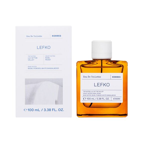 KORRES LEFKO Eau de Toilette für Herren und Damen, unisex Duft in Vorteilsgröße, floral, pudrig, vegan, 100 ml