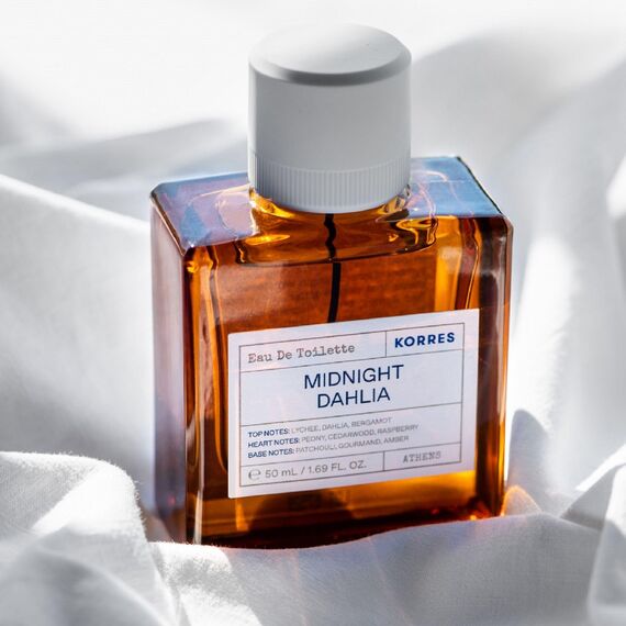 KORRES Midnight Dahlia Eau de Toilette für Sie, Damenduft mit Dahlie, Pfingstrose, Sandelholz, blumig-holzig, mit 88% natürlichen Inhalt, vegan, 50 ml