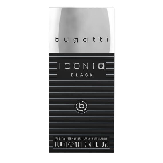 bugatti Iconiq Black Parfum Herren 100ml Holzig Ambriert Scharfes Männerparfüm mit komplexen Noten von Kardamom Sandelholz, Lavendel und Bernstein Markant Dunkles Eau de Toilette Herren Parfüm