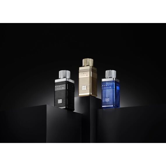 bugatti Parfüm Herren Iconiq Gold Edition 100ml I Eau de Toilette Herren mit Bergamotte, scharfen Noten, Schwertlilie & Moschus I sinnlich & selbstbewusst I zitrisch-ambriert-holziges Männer Parfüm