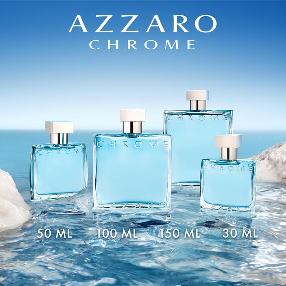 Azzaro Chrome Eau de Toilette, frischer und aquatischer Herrenduft, zitrisch-marines Parfüm mit umhüllender Leichtigkeit, erfrischender Duft für Männer, 100 ml