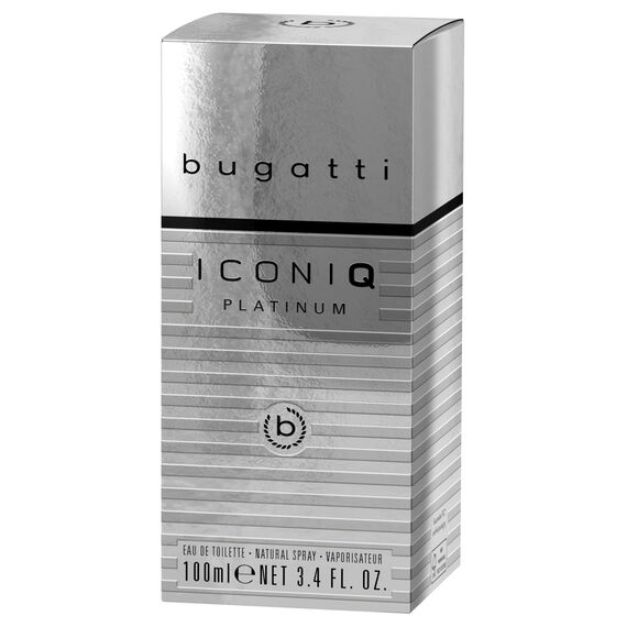 bugatti Parfüm Herren Iconiq Platinum Edition 100ml I Eau de Toilette Herren mit Zedernholz, Lavendel & Patchouli I aromatisch & selbstbewusst I Kraftvolles Männer Parfüm mit holzigen Ambra-Noten