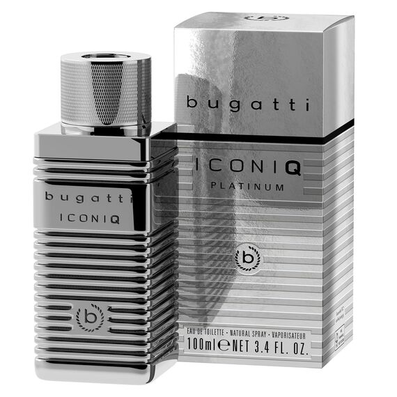 bugatti Parfüm Herren Iconiq Platinum Edition 100ml I Eau de Toilette Herren mit Zedernholz, Lavendel & Patchouli I aromatisch & selbstbewusst I Kraftvolles Männer Parfüm mit holzigen Ambra-Noten