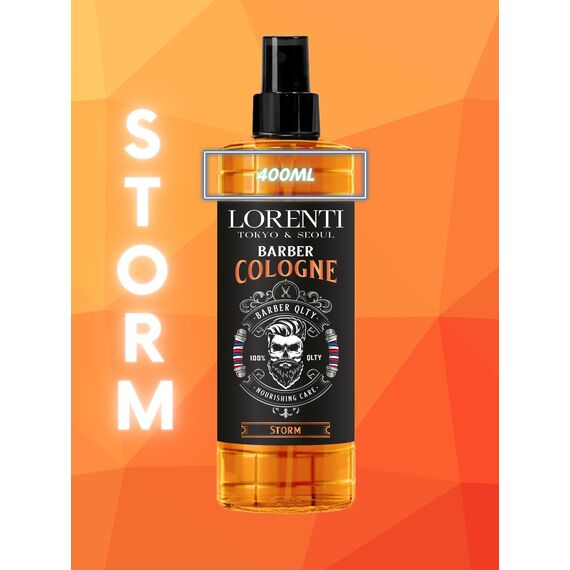 LORENTI TOKYO & SEOUL Barber Cologne 400ml STORM | After Shave Spray für Männer | Herren Rasur Duftwasser - Barber Eau de Cologne mit praktischen Pump-Spender | Erfrischend & Pflegend - EDC