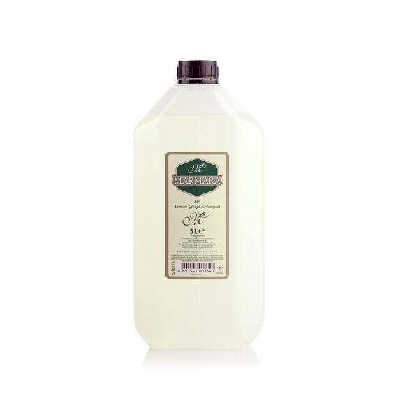 MARMARA Kolonya Zitrone 5 Liter | Türkisches Duftwasser im Kanister | Aftershave | türkisches handwasser | rasierwasser | Kölnisch Wasser Herren | traditionell türkisch | Eau de Cologne Lemon