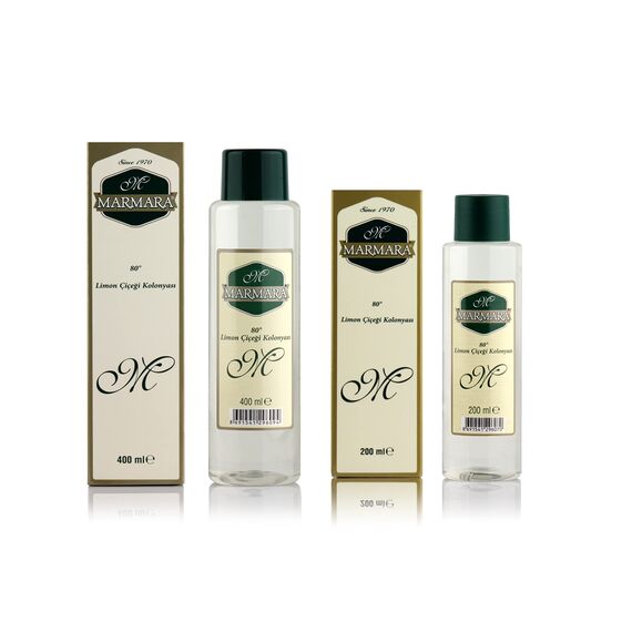 Marmara Kolonya Zitrone 200ml Box Türkisches Duftwasser Aftershave türkisches handwasser rasierwasser Kölnisch Wasser Herren traditionell türkisch Eau de Cologne Lemon 80 Alkohol