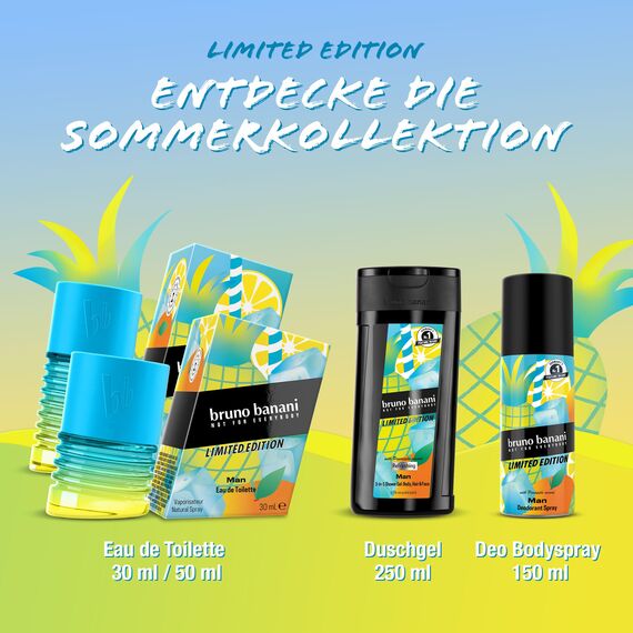 bruno banani Limited Edition Eau de Toilette für Ihn, lebendiger und maskuliner Fougère-Duft mit fruchtigen Noten, langanhaltend, 50ml