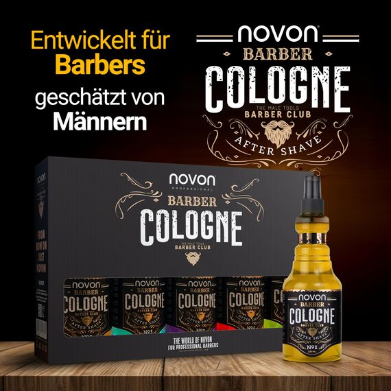 Novon Professional Barber Cologne No. 2-355 ml - After Shave Spray für Männer - Rasur Duftwasser Würzig-Herb - Barber Eau de Cologne mit praktischen Pump-Spender - Erfrischend & Pflegend, EDC