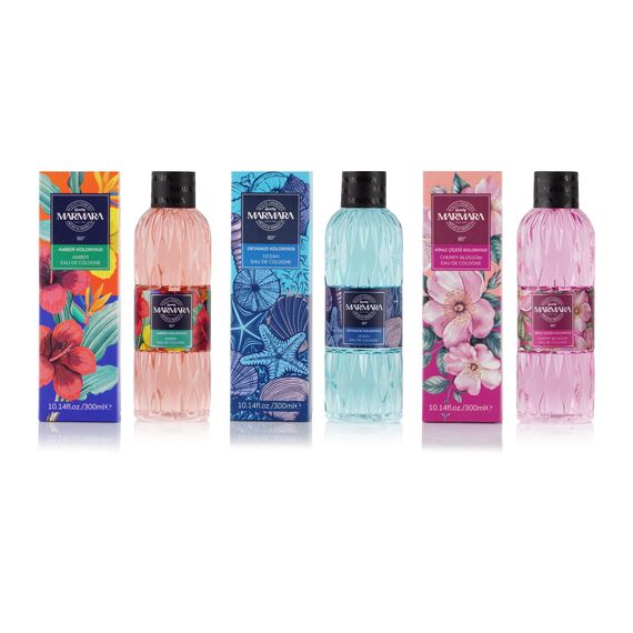 MARMARA BEAUTY Eau de Cologne OCEAN 300ml - 80° Alkohol - erfrischender Duft für Frauen & Herren - Duftwasser - Erfrischt kühlt - EDC -beruhigend - Kölnischwasser