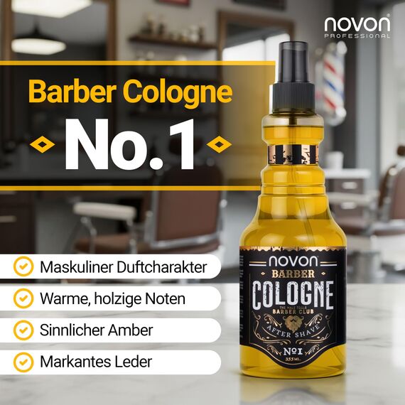 Novon Professional Barber Cologne No. 1-355 ml - After Shave Spray für Männer - Rasur Duftwasser Fruchtig-Süß - Barber Eau de Cologne mit praktischen Pump-Spender - Erfrischend & Pflegend, EDC
