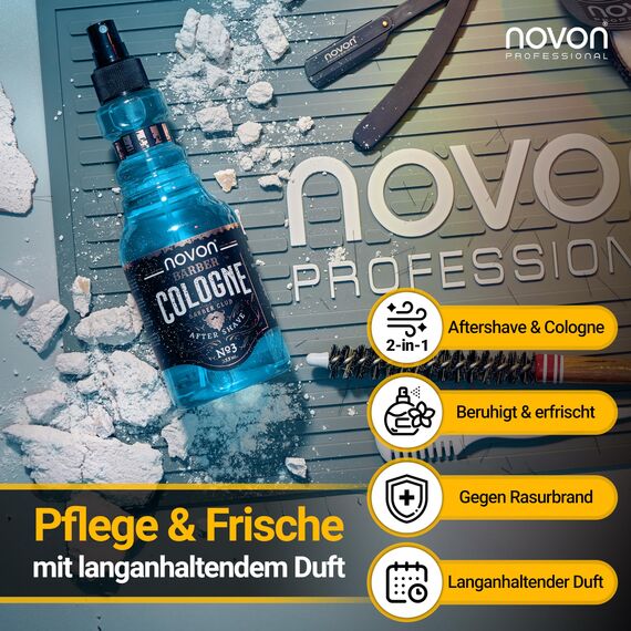 novon Professional Barber Cologne No.1,2,3,4 & 5-355 ml - After Shave Spray für Männer - Rasur Duftwasser aromatisch-intensiv - Barber Eau de Cologne