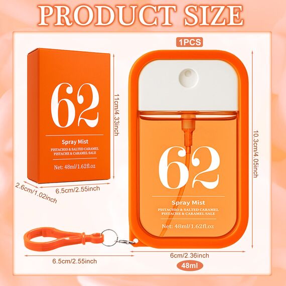 Parfüm Bodyspray Damen 48ml Mit Haken,Fruchtiges Body Mist,Long Lasting Fragrance Spray,Hair and Body Fragrance Mist,Parfüm für Damen,Parfümspray für Reisen,Urlaubsreise,Gift for Women