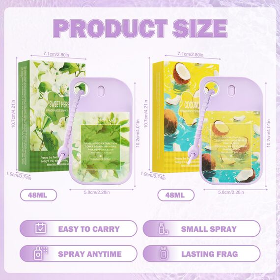 2 Stück Parfüm Bodyspray Damen,Parfum Damen Set Kokos Parfum Jasmin Parfüm,Blumig Fruchtiges Body Mist,Long Lasting Fragrance Spray,Hair and Body Fragrance Mist,Parfumdamen,Parfümspray,Gift for Women