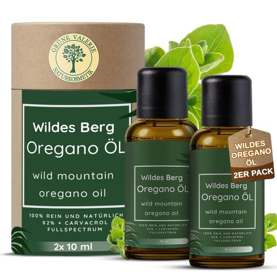 Wildes Berg Oregano Öl - 100% Naturrein mit +82% + Carvacrol - 2x 10ml (20ml) = 820 Tropfen - Naturwild aus Griechenland - Laborgeprüft