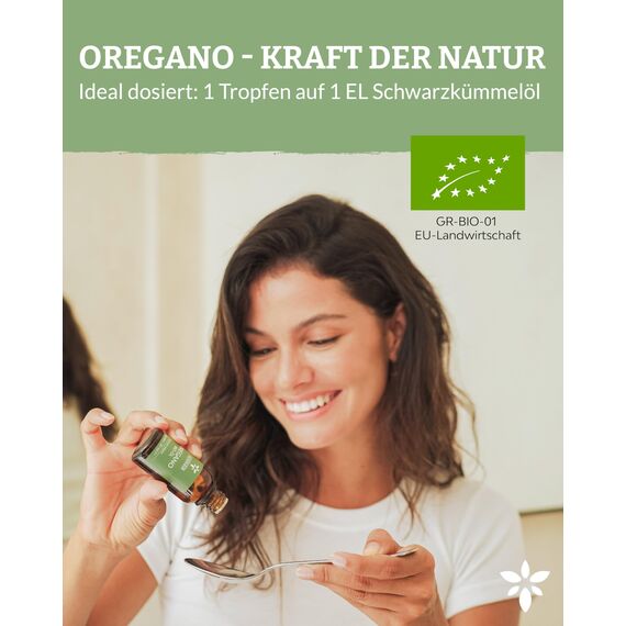 Heldengrün® BIO Oregano Öl [HOCHDOSIERT] mit +82% Carvacrol - Zertifiziertes Lebensmittel zum Einnehmen - Oreganoöl Bio aus Griechenland - Oregano Oil