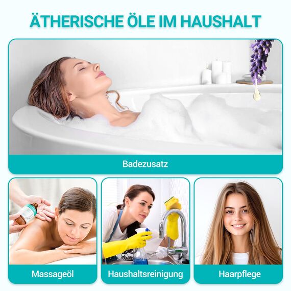 ENYORLI Ätherisches Lavendelöl 100mL Unverdünntes Lavendelöl Ätherische Öle für Aromatherapie, Diffusoren, Massagen, Hautpflege, Entspannung, Bäder, Unterstützung des Wohlbefindens & DIY
