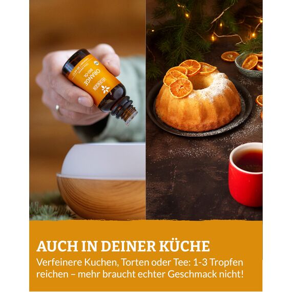 Heldengrün® BIO Orangenöl [100% NATURREIN] Kaltgepresst aus echten Orangen - Orangenöl zum Verzehr - Ätherisches Öl Orange - Duftöl Orange - 3 x 30 ml