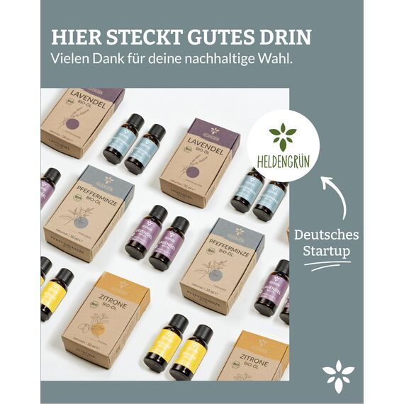 Heldengrün® BIO Eukalyptusöl [100% NATURREIN] - Natürliche Frische - Echtes Eukalyptus Öl aus Austalien - Ideal für Aromatherapie & Kosmetik - Eucalyptus Oil