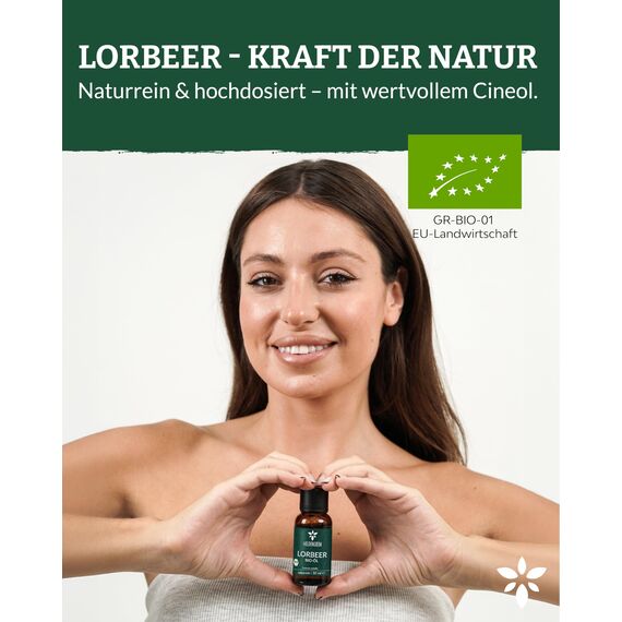 Heldengrün® BIO Lorbeeröl [100% NATURREIN] Zertifiziertes Lebensmittel zum Einnehmen - Echtes Lorbeerblatt Öl - Ätherisches Lorbeeröl - Leaf Labs - 2 x 30 ml