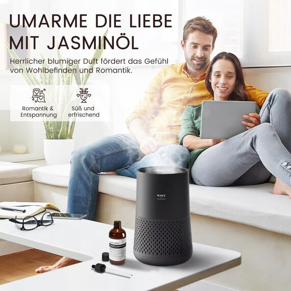 Jasminöl Ätherisches Öl 100ML, MUNUSNA Ätherische Öle Jasmin Naturrein Rein, Beruhigend und Regulierend, Aroma Duftöl für Diffuser, Selbstgemachte Kerzen, Seife, Jasmine Oil