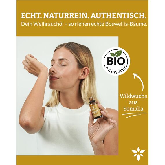 Heldengrün© BIO Weihrauchöl [100% NATURREIN] - Reines Weihrauch Öl - Duftöl Weihrauch in Parfumqualität - Nachhaltiger Wildwuchs - Frankincense Oil - 3 x 30 ml