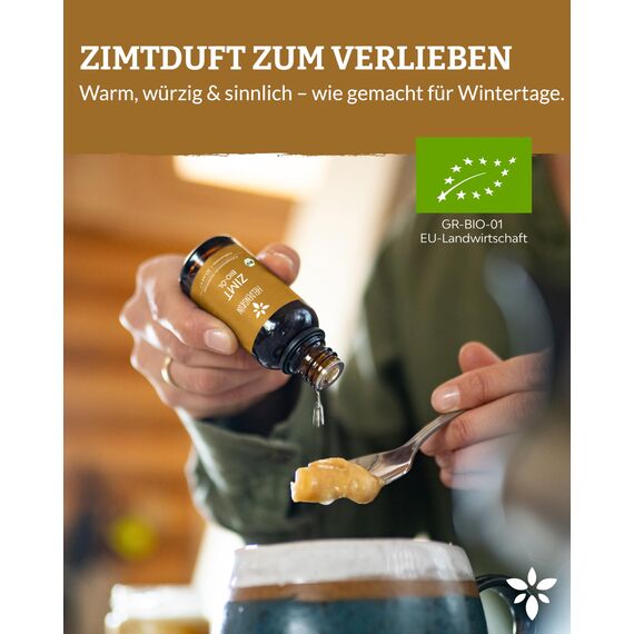 Heldengrün® BIO Zimtöl [100% NATURREIN] Zertifiziertes Lebensmittel zum Einnehmen - Echtes Zimtöl ätherisch - Zimt Öl - Cinnamon Essential Oil - 2 x 30 ml