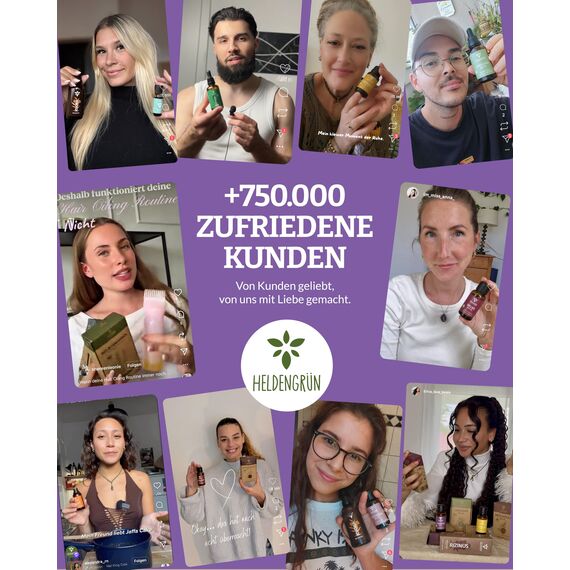 Heldengrün® BIO Lavendelöl [100% NATURREIN] - Der Echte Lavendel - Lavandula Angustifolia - Ätherisches Öl Bio - Duftöl Lavendel für Aromatherapie - 2 x 30 ml