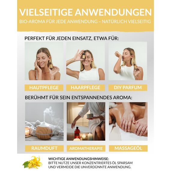 Heldengrün® BIO Ylang Ylang Öl [100% NATURREIN] Echtes Ylang-Ylang ätherisches Öl - Blumig, süß & exotisch - Düftöl YlangYlang Parfum - Essential Oil - 3 x 30 ml