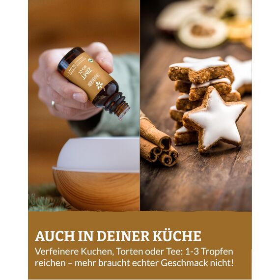Heldengrün® BIO Zimtöl [100% NATURREIN] Zertifiziertes Lebensmittel zum Einnehmen - Echtes Zimtöl ätherisch - Zimt Öl - Cinnamon Essential Oil - 3 x 30 ml