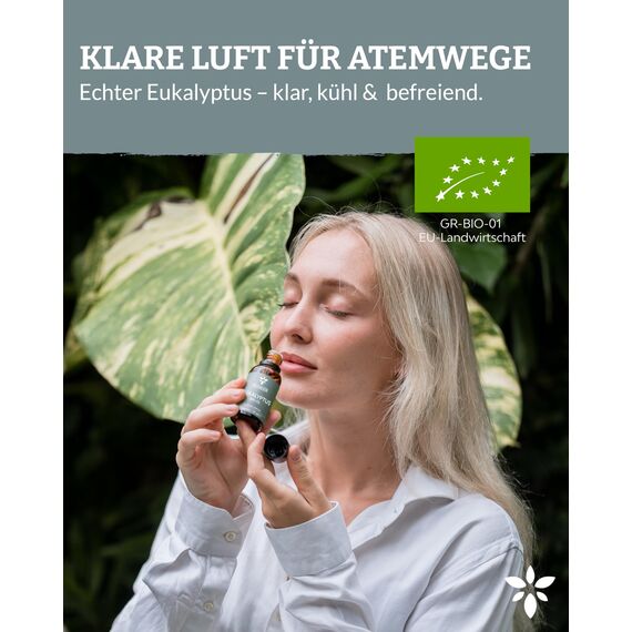 Heldengrün® BIO Eukalyptusöl [100% NATURREIN] - Natürliche Frische - Echtes Eukalyptus Öl für Aromatherapie & Kosmetik, Ätherisches Öl, Eucalyptus Oil - 2 x 30 ml