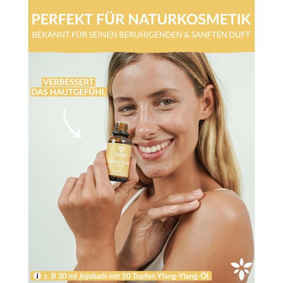 Heldengrün® BIO Ylang Ylang Öl [100% NATURREIN] Echtes Ylang-Ylang-Öl ätherisches Öl - Blumig, süß & exotisch - Düftöl Ylang - Essential Oil