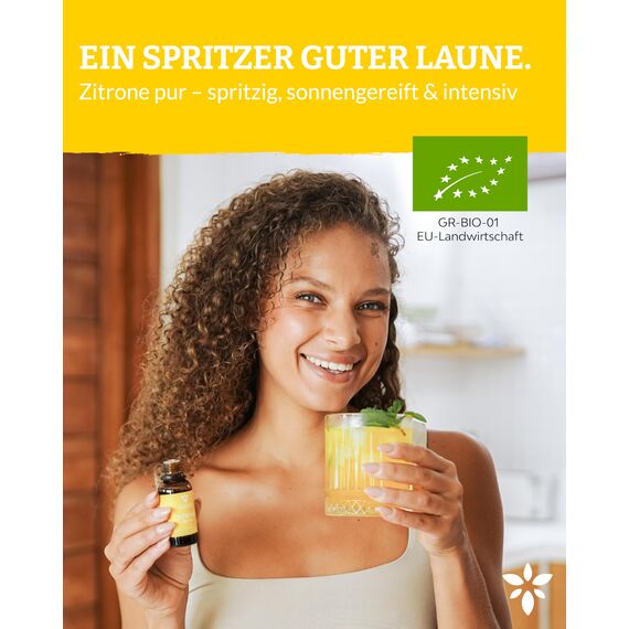 Heldengrün® BIO Zitronenöl [100% NATURREIN] Kaltgepresst aus echten Zitronen - Reines Öl zum Verzehr - Lemon Oil