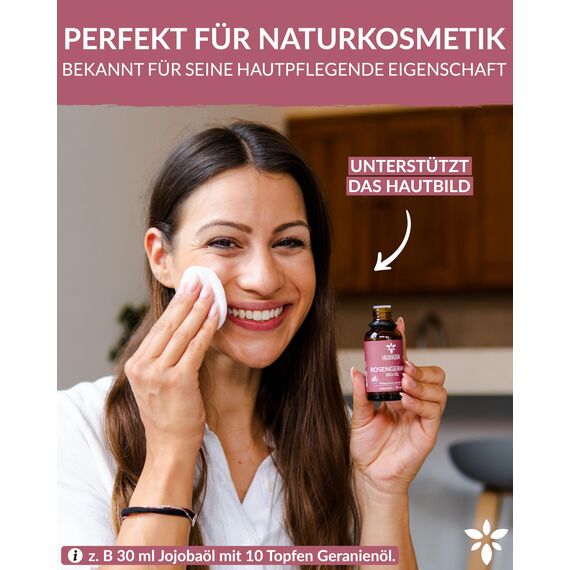 Heldengrün® BIO Rosengeranienöl [100% NATURREIN] - Echter Rosenduft - Blumig & elegant - Geranienöl Bio - Ätherisches Öl Bio - Rosenöl Geranium