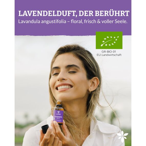 Heldengrün® BIO Lavendelöl [100% NATURREIN] - Der Echte Lavendel - Lavandula Angustifolia - Ätherisches Öl Bio - Duftöl Lavendel für Aromatherapie - 3 x 30 ml
