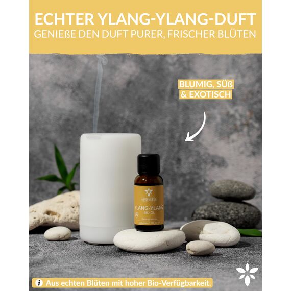 Heldengrün® BIO Ylang Ylang Öl [100% NATURREIN] - Echtes Ylang Ylang ätherisches Öl - Blumig, süß & exotisch - Düftöl - 2 x 30 ml