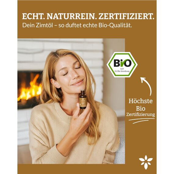 Heldengrün® BIO Zimtöl [100% NATURREIN] Zertifiziertes Lebensmittel zum Einnehmen - Echtes Zimtöl ätherisch - Zimt Öl - Cinnamon Essential Oil