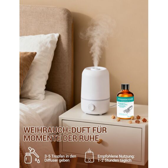 ENYORLI Weihrauchöl 100% Naturreine Ätherisches Öl Weihrauch Boswellia 100ml für Meditation, Hautpflege, Aromatherapie, Mit Messpipette