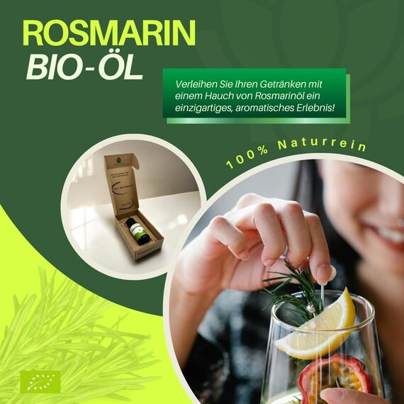 DasXgut - Rosmarinöl Haare 30 ml – BIO Zertifiziert [HOCHDOSIERT] – Stimuliert Haarwachstum – Haaröl bei Haarausfall – ätherische Öle – 100% reines aus Griechenland E5004112 BG-BIO-02