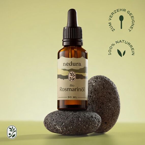nedura® BIO Rosmarinöl [100% NATURREIN] - Rosmarinöl für die Haare - Rosmarin Öl in BIO Qualität aus Europa - Rosemary Haaröl - 30ml