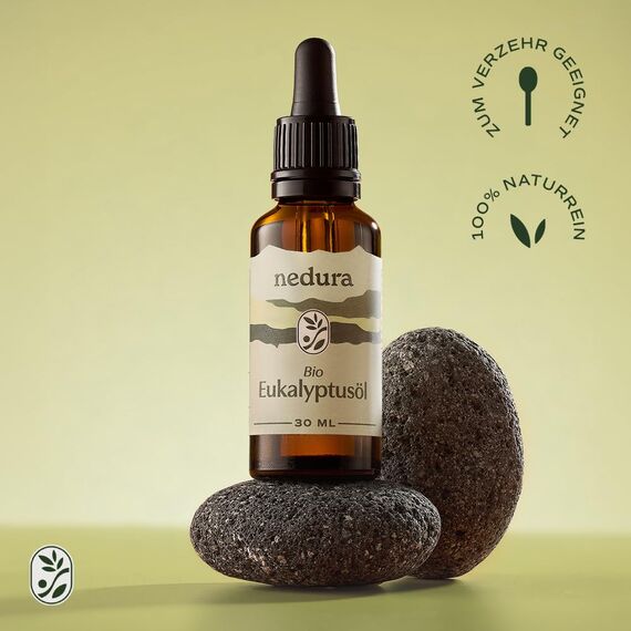 nedura® BIO Eukalyptusöl [100% NATURREIN] - Hochdosiertes Ätherisches Eucalyptus Oil - Frisch & belebend - für Aromatherapie, Duftlampe, Diffusoren, Raumduft - Eucalyptus Oil - 30 ml