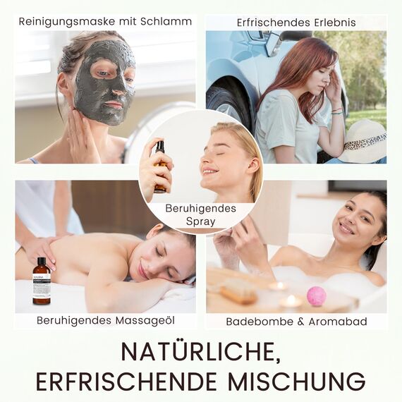 Ätherisches Öl Grünes Minzöl 100ML, MUNUSNA Ätherische Öle Spearmintöl Rein Naturrein für Geist Beruhigen, Duftöl Krauseminze für Aroma Diffuser, Raumdüfte, Spearmint Oil