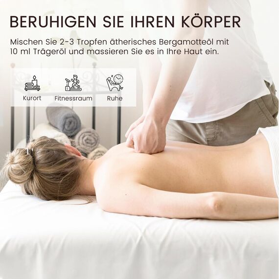 Bergamotteöl Ätherische Öle 100ML, MUNUSNA Bergamotte Ätherisches Öl Reines Natürliches für Fröhliche Stimmung, Duftöl für Aroma Diffuser, DIY Seife, Kerzen, Bergamot Oil