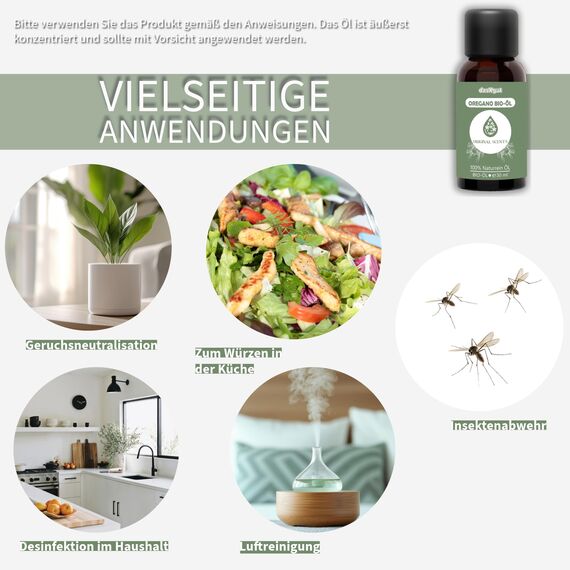 DasXgut - Bio Oregano Öl 30 ml – mit +82% Carvacrol – 100% reines – Hochdosiertes ätherisches Öl aus Griechenland – Zertifiziertes Lebensmittel (100% natürlich) E5004114 BG-BIO-02