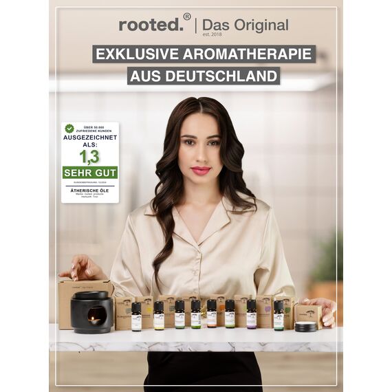 rooted.® BIO Zirbenöl 10ml [100% NATURREIN] - Echter Tiroler Zirbelkiefer - Pinus cembra - Ätherisches Zirbenkieferöl für Aromatherapie, Duftlampe, Diffusoren, Raumduft, Duftkerzen und -Seifen