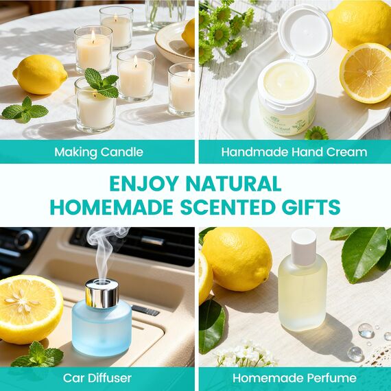 ENYORLI Zitronenöl Ätherisches Öl, Ätherische Öle Zitrone 100mL Citrus Limon für Massage, Hausreinigung, Aromatherapie, Diffuser, Selbstgemachte Seife, Kerzen, Raumduft