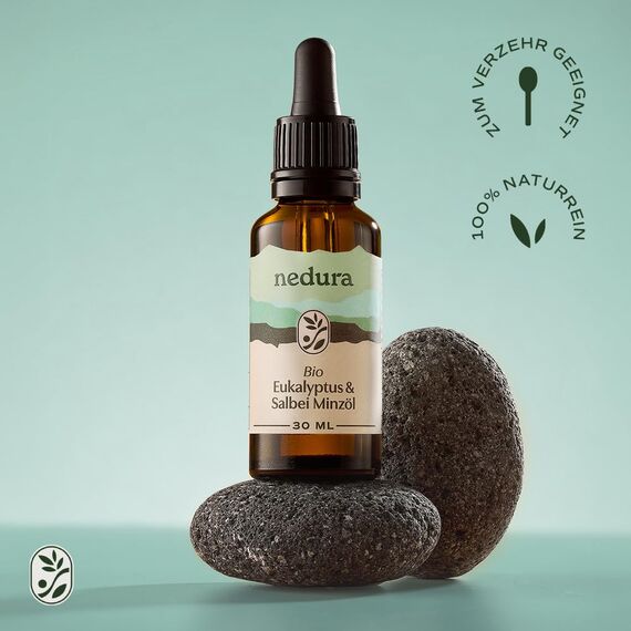 nedura® BIO Frische Brise Duftmischung [Eukalyptus, Salbei, Minzöl] - Erfrischend & belebend - [100% NATURREIN] - Ätherische Öle für Aromatherapie und Diffuser - 30ml