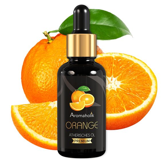 Aromaholik Orangenöl BIO 100% naturrein – Ätherische Öle für Diffuser & Aroma Diffuser – Zertifiziertes ätherisches Öl aus Indien – Orange Essential Oils 30ml für Sauna & Massage