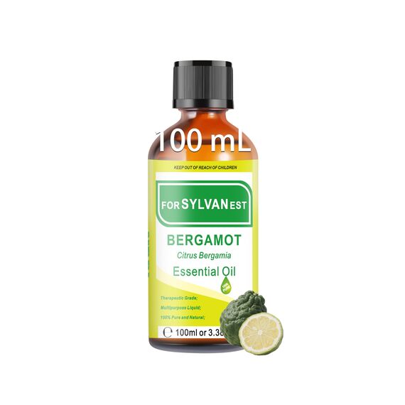 FORSYLVANEST Bergamotte Ätherisches Öl 100ML, Natürliche Ätherisches Öl, Bergamotteöl Für Hautpflege, Diffusor, Aromatherapie,Luftbefeuchter, Massage, Bad und DIY
