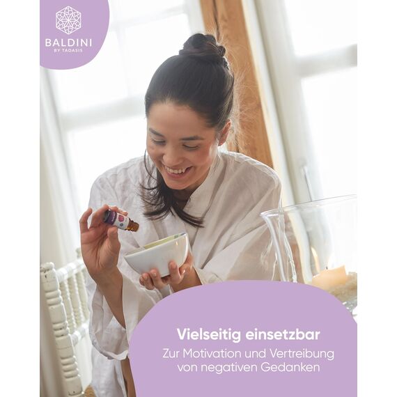 Baldini Bio Basilikumöl 5ml - 100% Naturreines Ätherisches Öl - Lebensmittelqualität - Vegan - für Speisen, Getränke & Aroma Diffuser - aus Ägypten